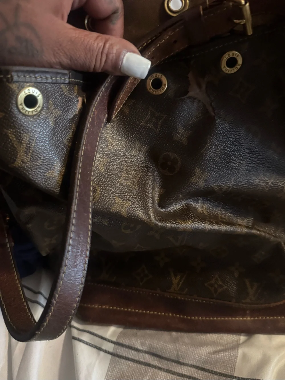 Louis Vuitton Monogram Canvas Tote in Brown and Gold-Tone Hardware